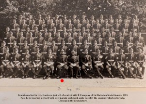 Ernest Edward de Winton Wills with B Company 1B Scots Guards 1925